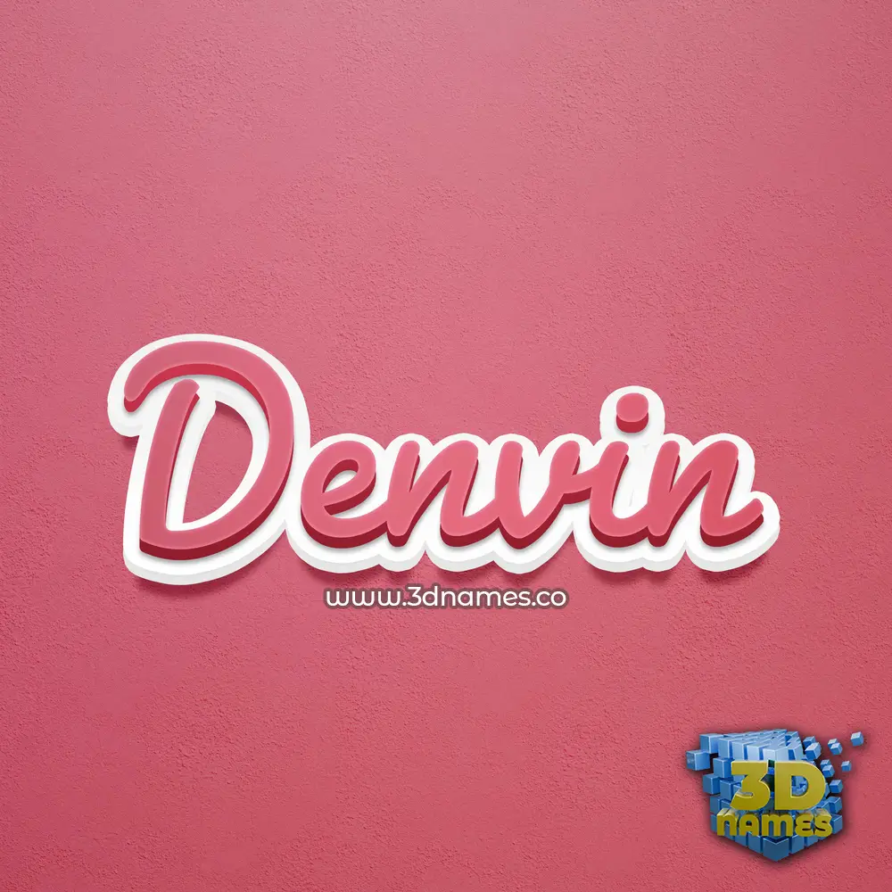 denvin in Red Scribble style - 3D name wallpaper