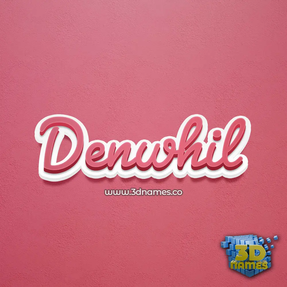 denwhil in Red Scribble style - 3D name wallpaper