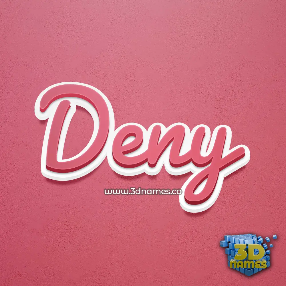 deny in Red Scribble style - 3D name wallpaper