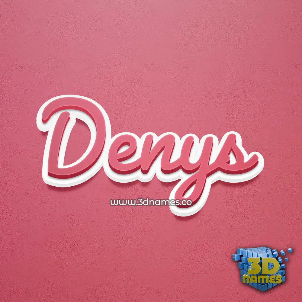 denys in Red Scribble style - 3D name wallpaper