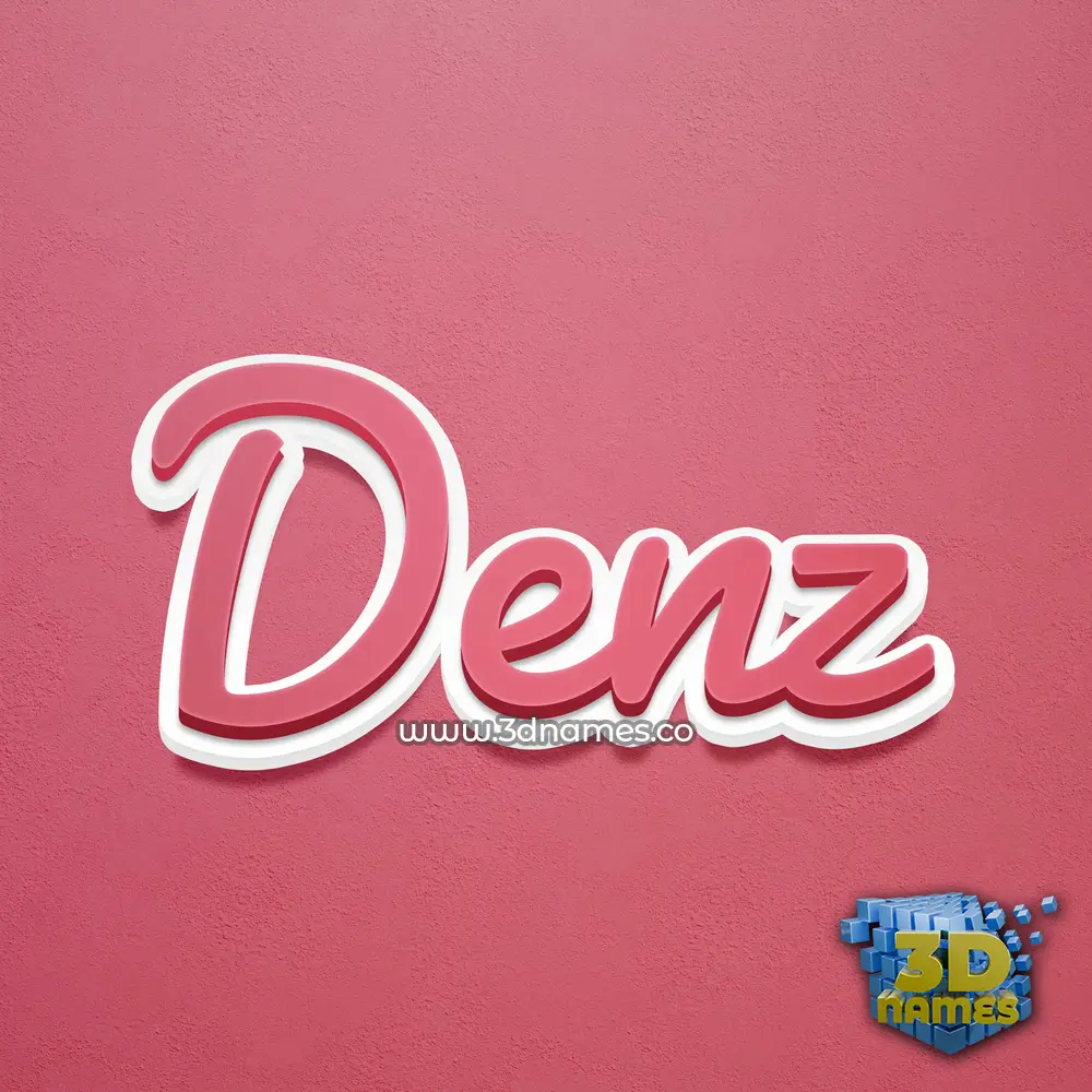 denz in Red Scribble style - 3D name wallpaper