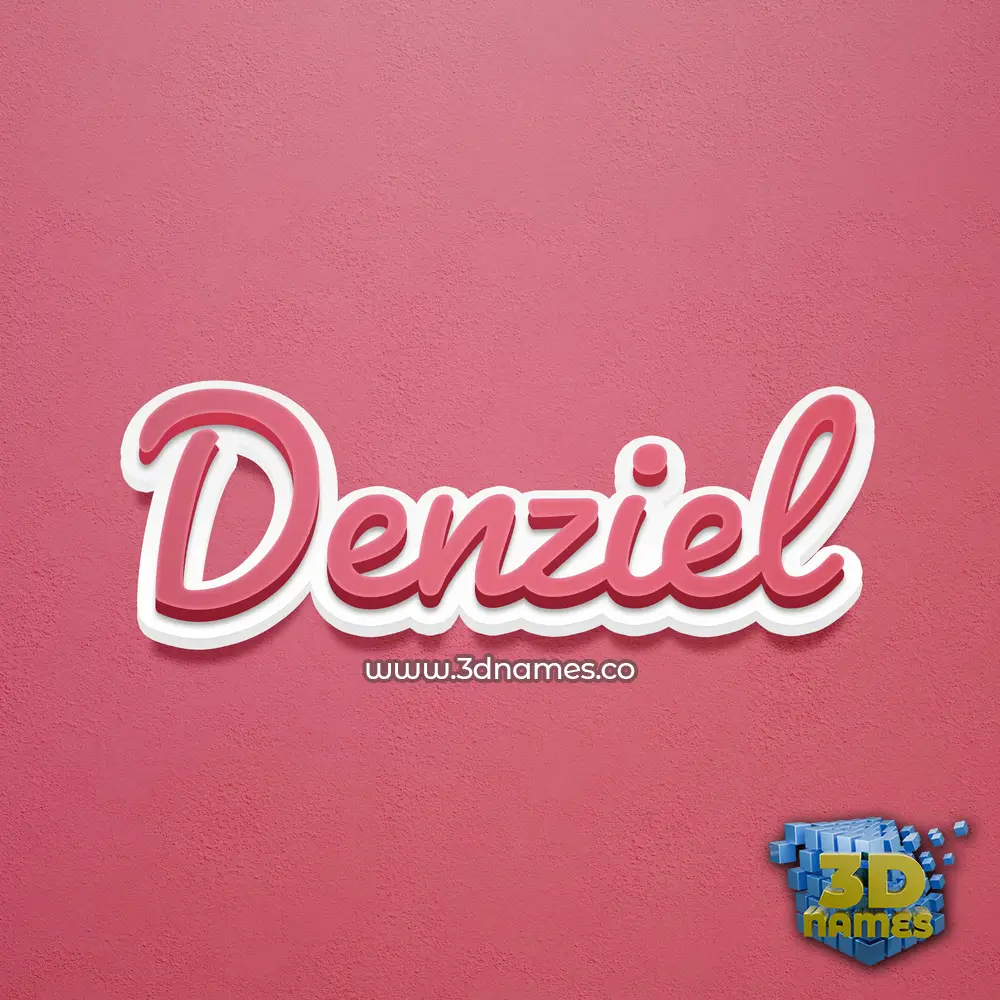 denziel in Red Scribble style - 3D name wallpaper