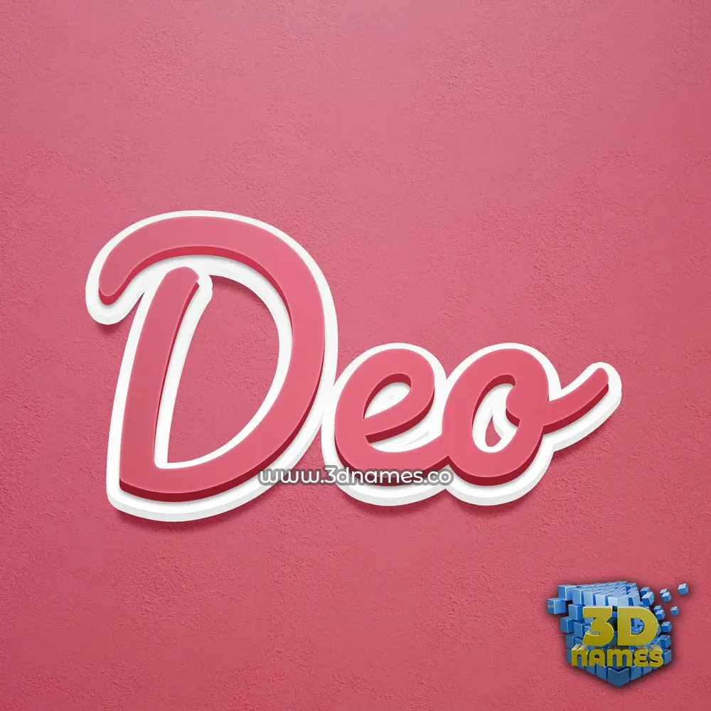 deo in Red Scribble style - 3D name wallpaper