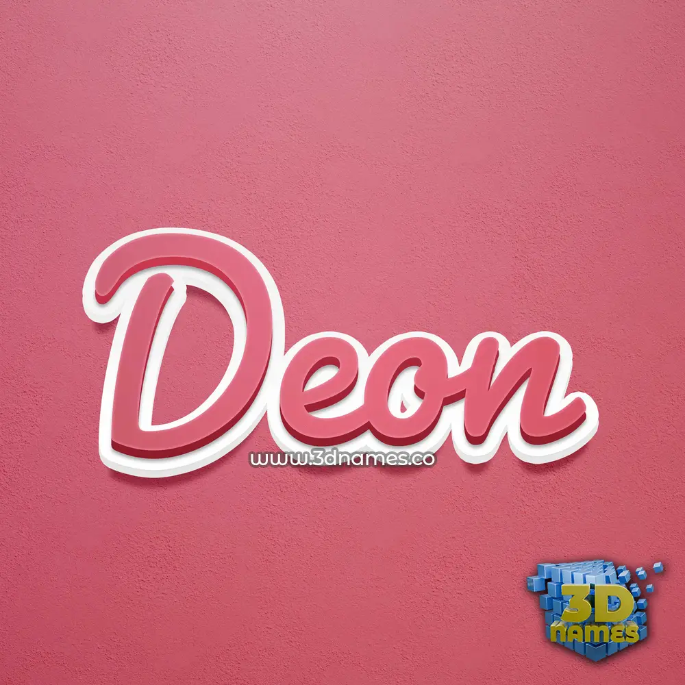 deon in Red Scribble style - 3D name wallpaper