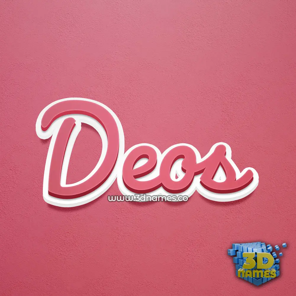 deos in Red Scribble style - 3D name wallpaper