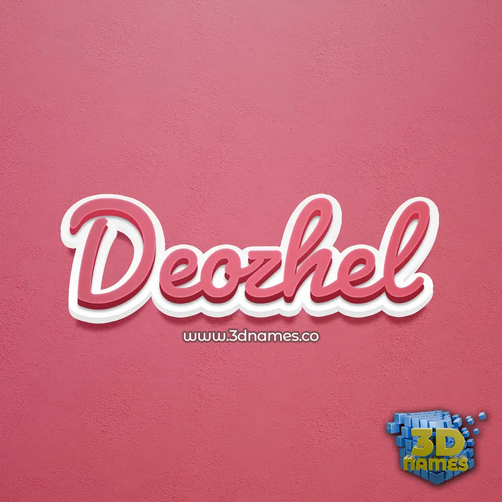 deozhel in Red Scribble style - 3D name wallpaper