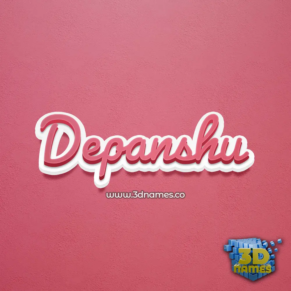 depanshu in Red Scribble style - 3D name wallpaper