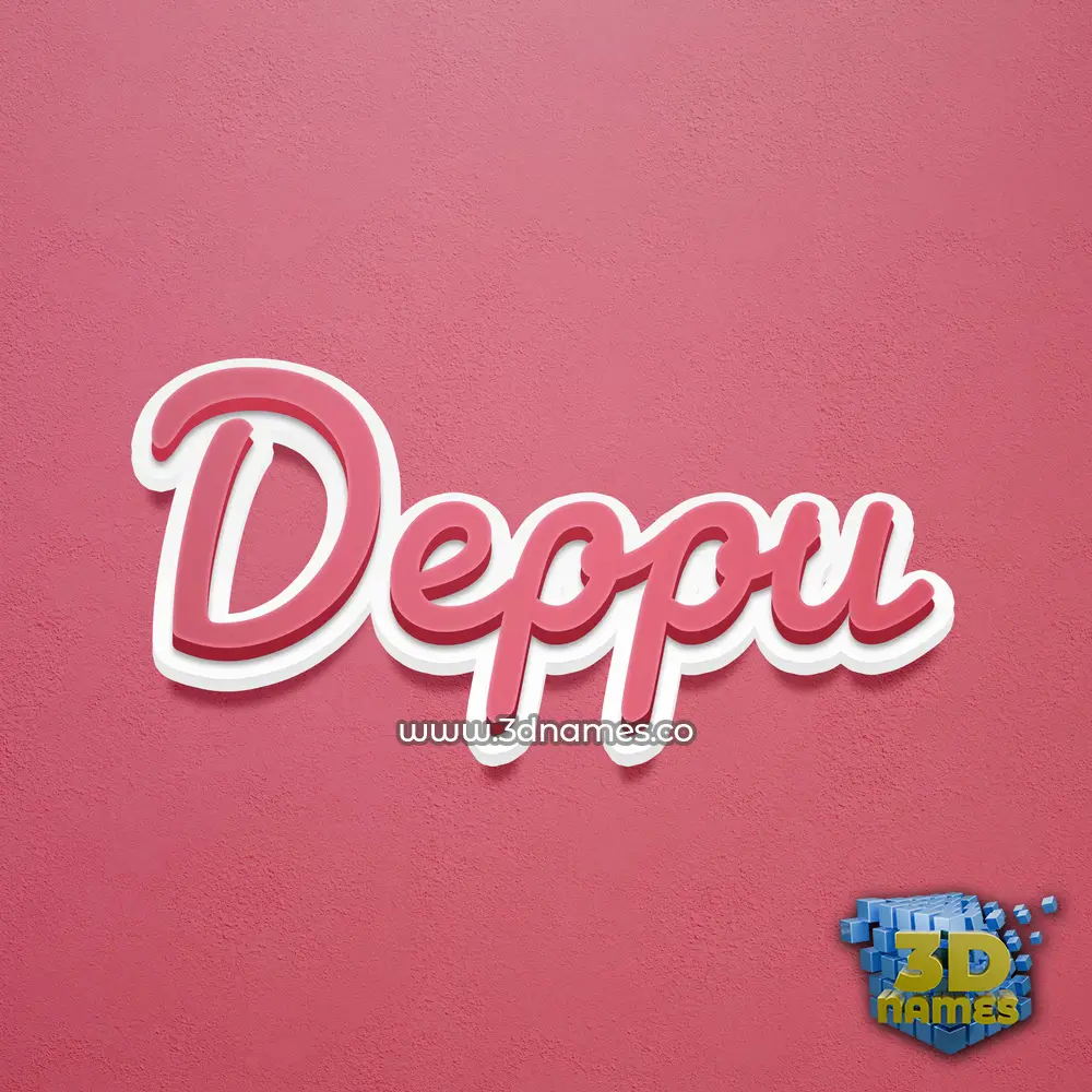 deppu in Red Scribble style - 3D name wallpaper
