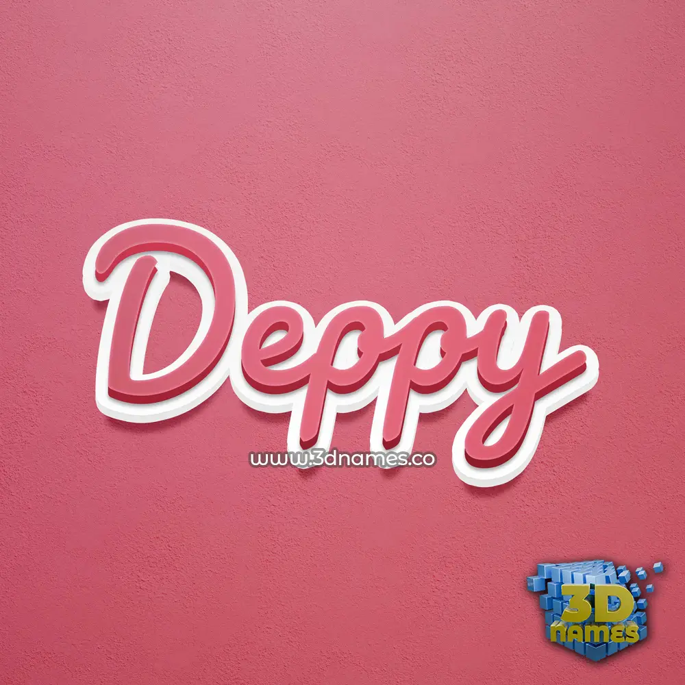 deppy in Red Scribble style - 3D name wallpaper