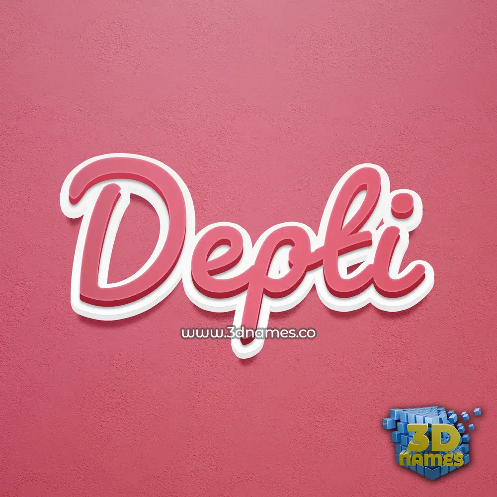 depti in Red Scribble style - 3D name wallpaper