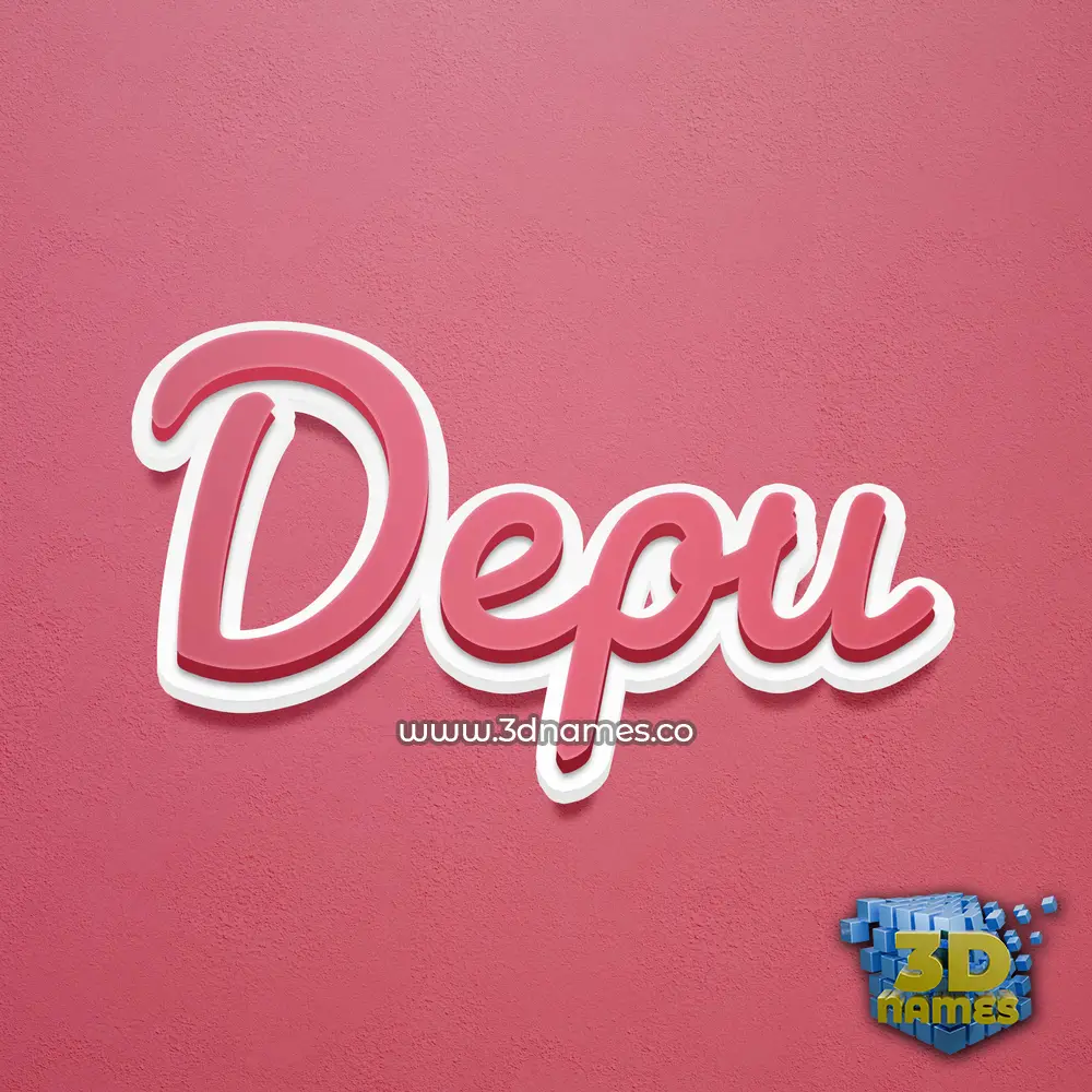 depu in Red Scribble style - 3D name wallpaper