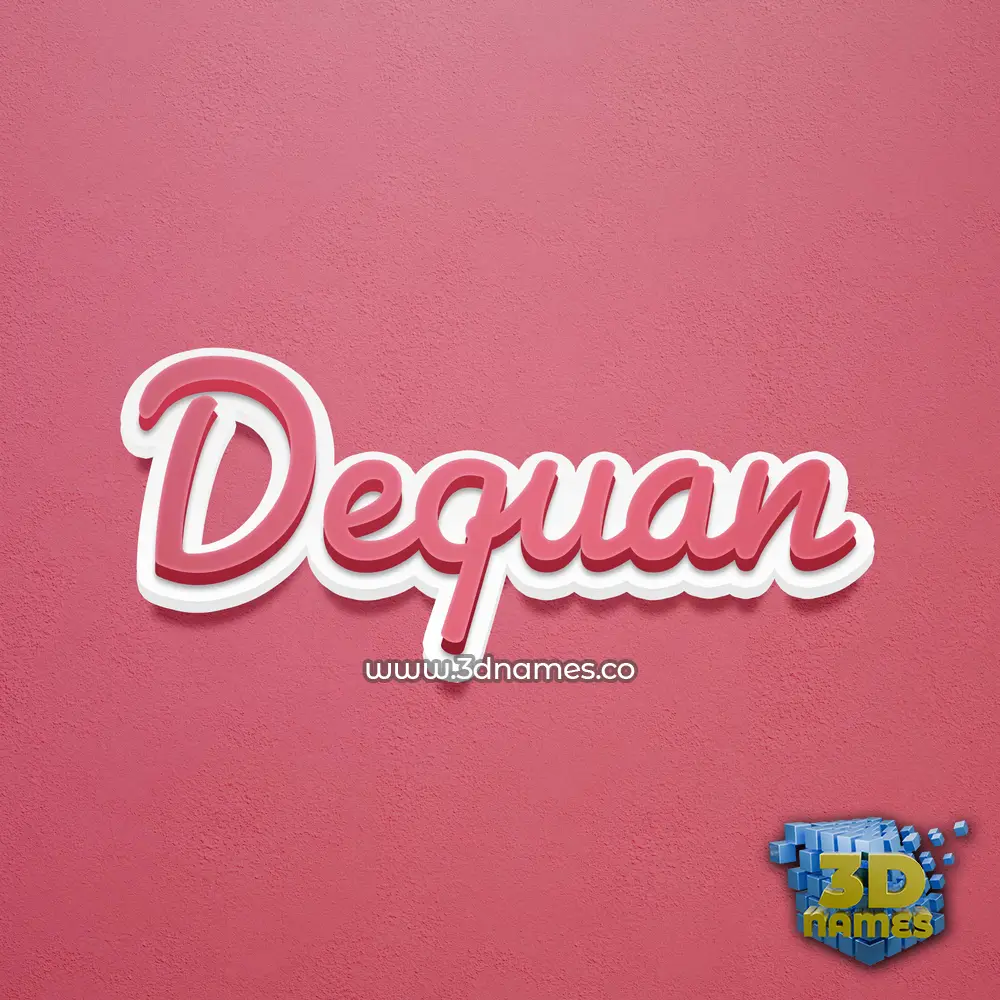 dequan in Red Scribble style - 3D name wallpaper