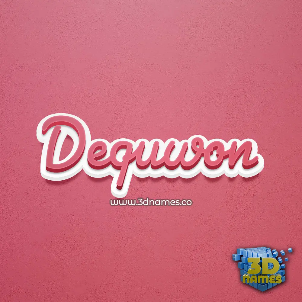 dequwon in Red Scribble style - 3D name wallpaper