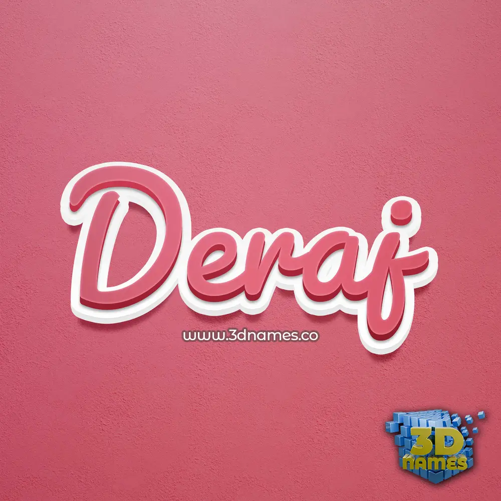 deraj in Red Scribble style - 3D name wallpaper