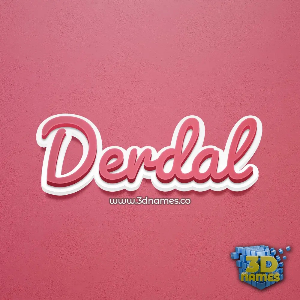 derdal in Red Scribble style - 3D name wallpaper