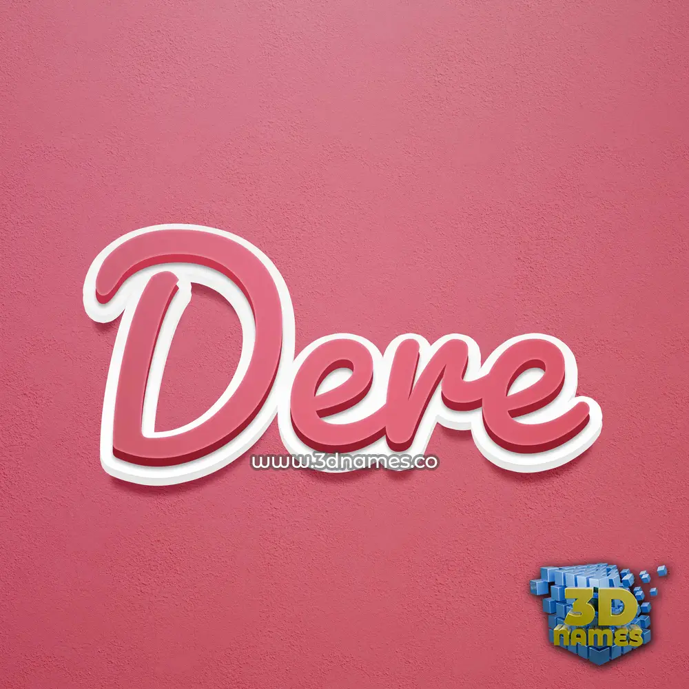 dere in Red Scribble style - 3D name wallpaper