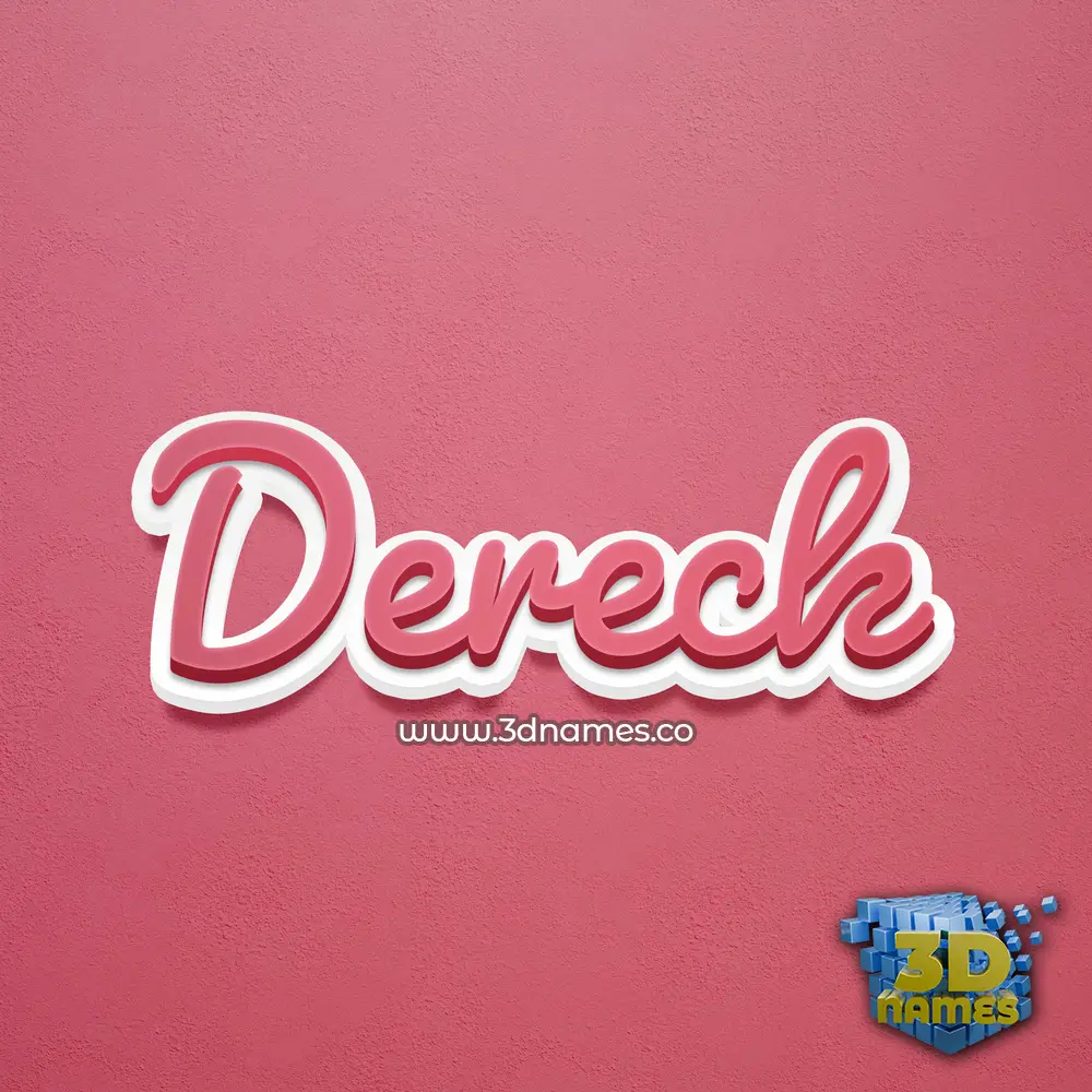 dereck in Red Scribble style - 3D name wallpaper