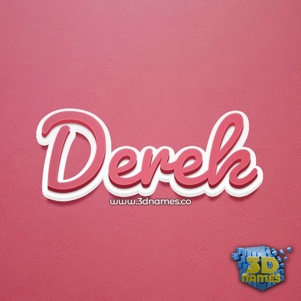 derek in Red Scribble style - 3D name wallpaper