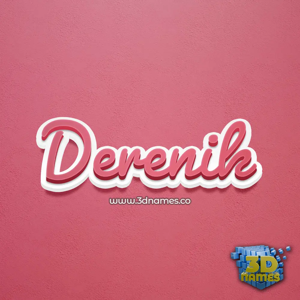 derenik in Red Scribble style - 3D name wallpaper