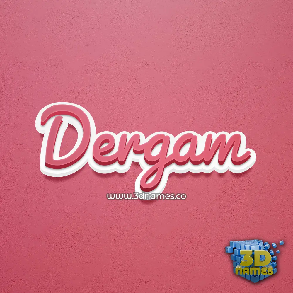 dergam in Red Scribble style - 3D name wallpaper