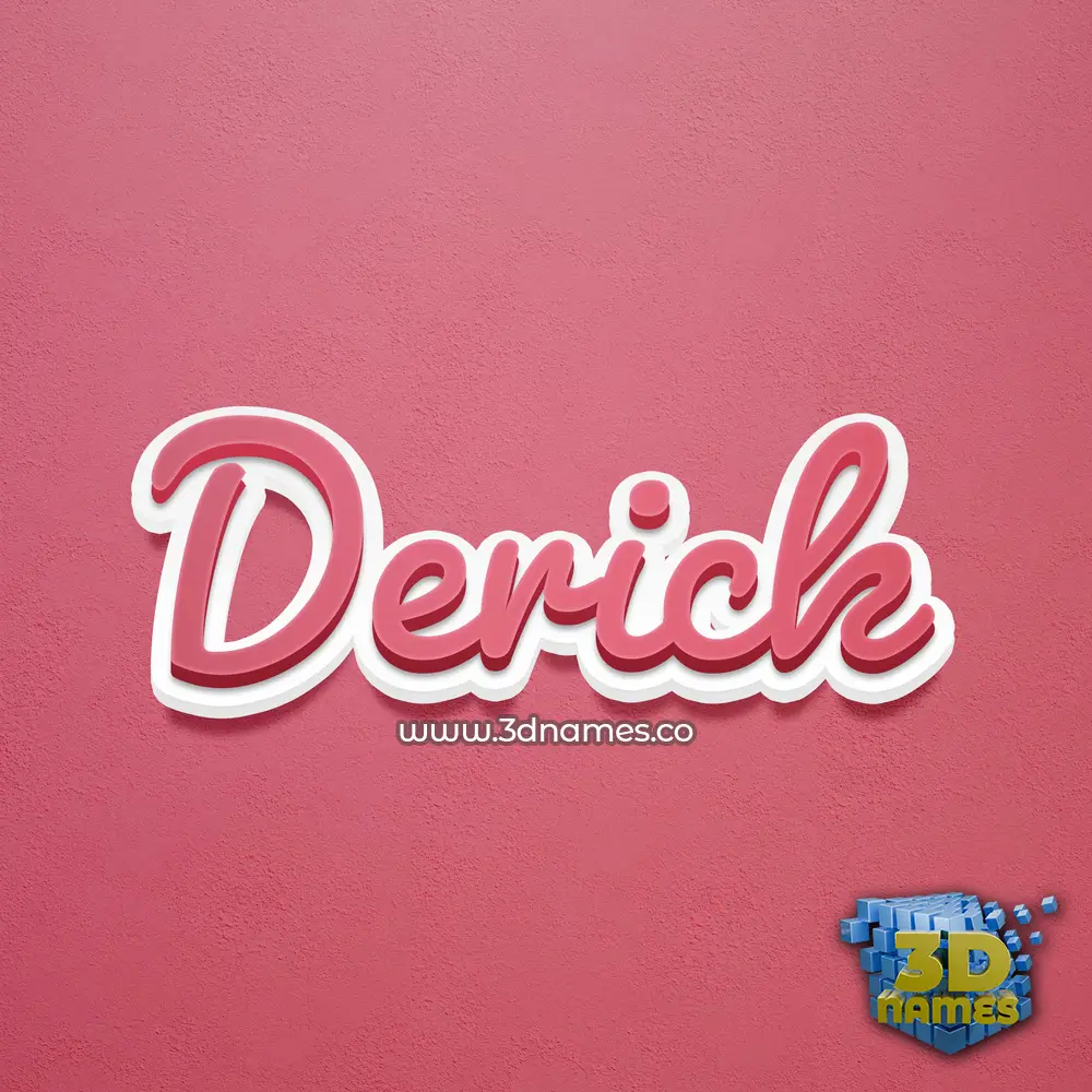 derick in Red Scribble style - 3D name wallpaper