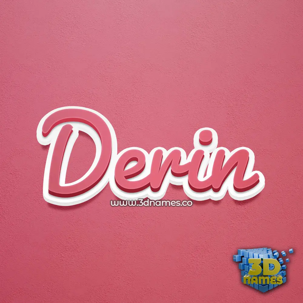 derin in Red Scribble style - 3D name wallpaper