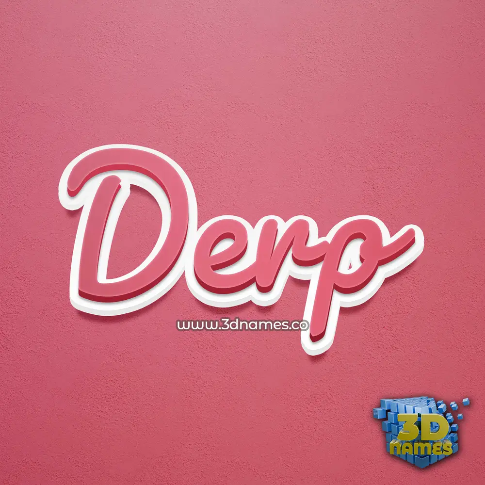 derp in Red Scribble style - 3D name wallpaper