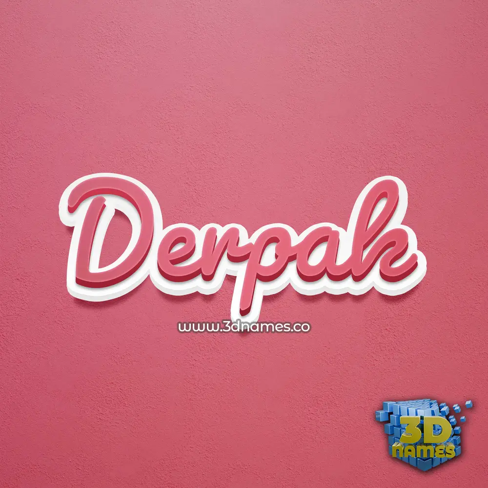 derpak in Red Scribble style - 3D name wallpaper