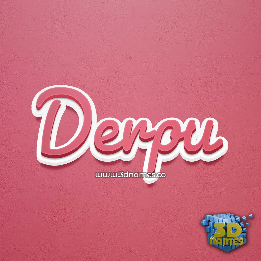 derpu in Red Scribble style - 3D name wallpaper