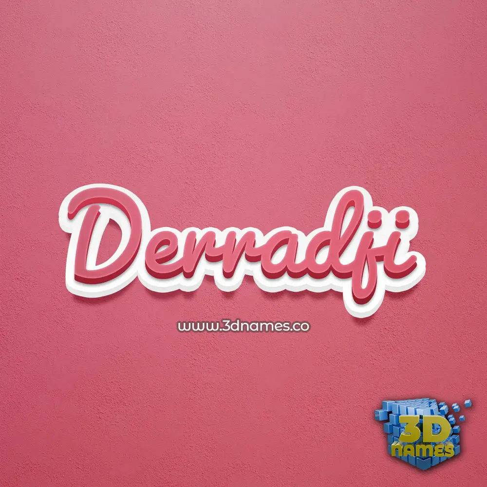 derradji in Red Scribble style - 3D name wallpaper