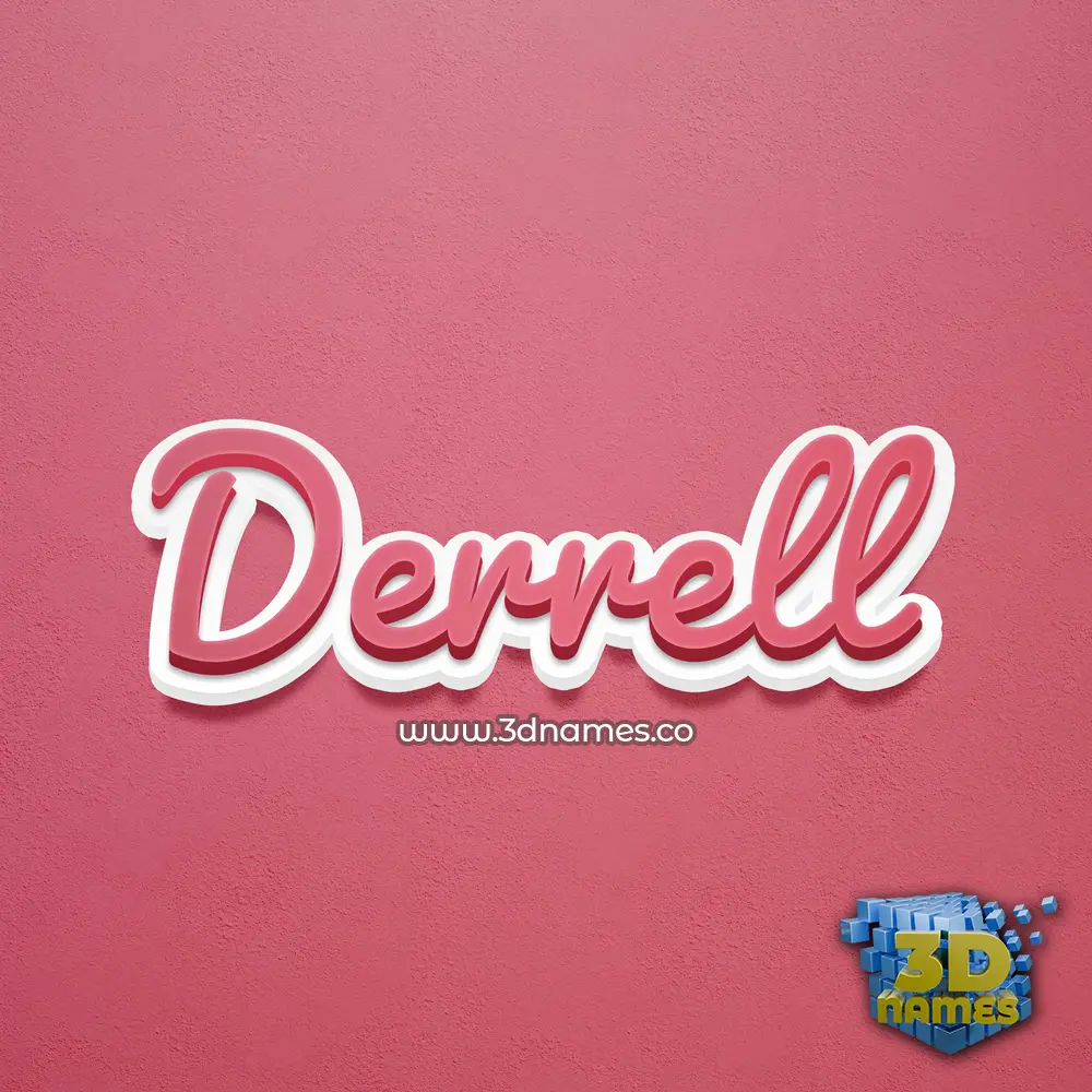derrell in Red Scribble style - 3D name wallpaper