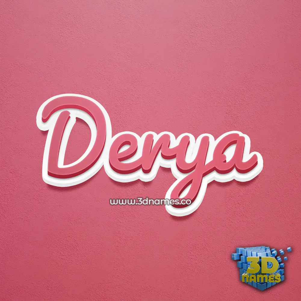 derya in Red Scribble style - 3D name wallpaper
