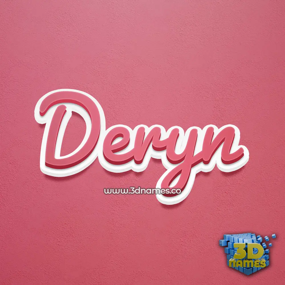 deryn in Red Scribble style - 3D name wallpaper