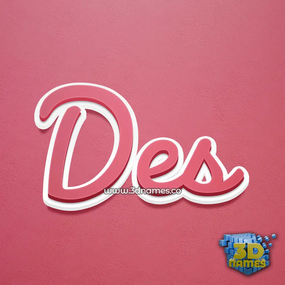 des in Red Scribble style - 3D name wallpaper