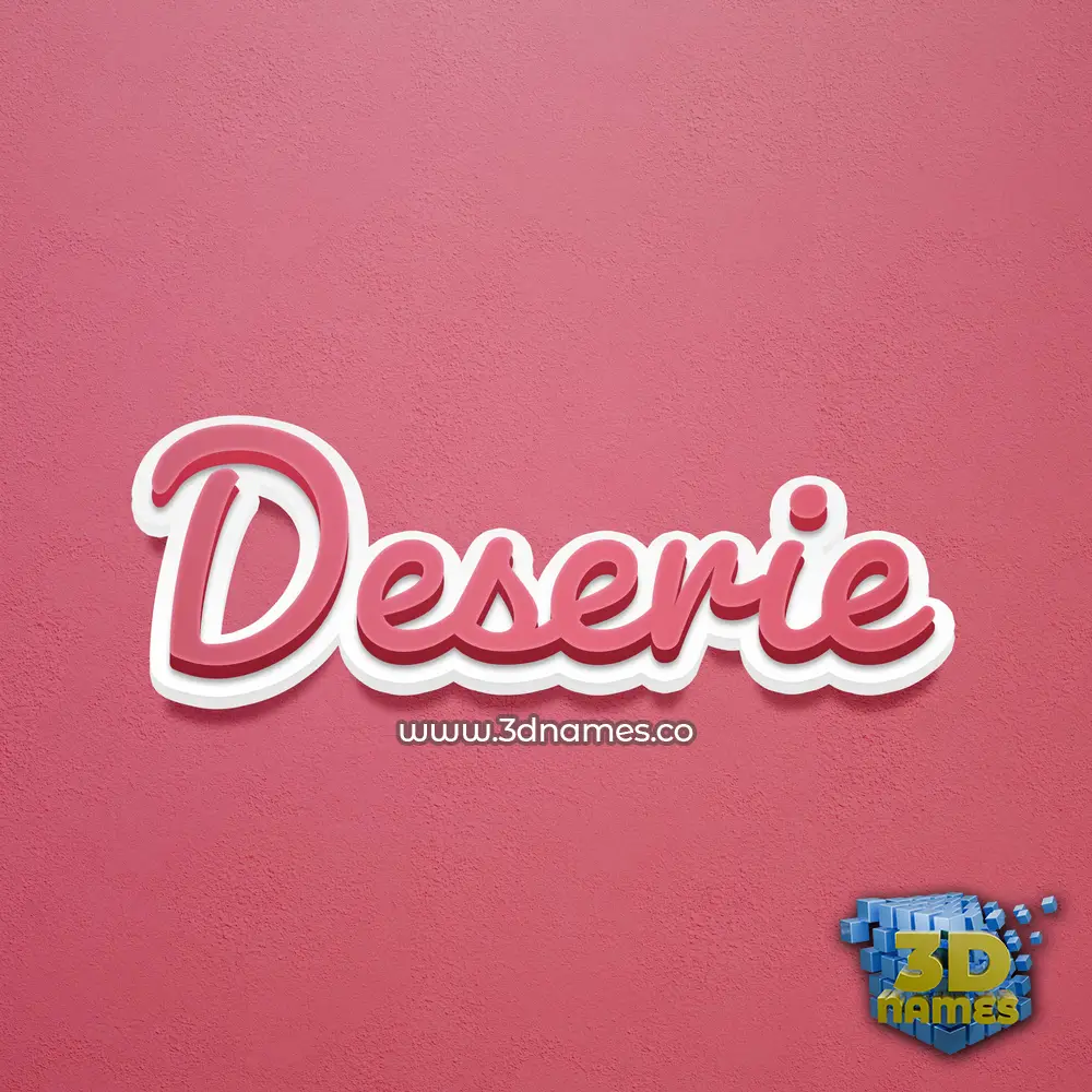 deserie in Red Scribble style - 3D name wallpaper