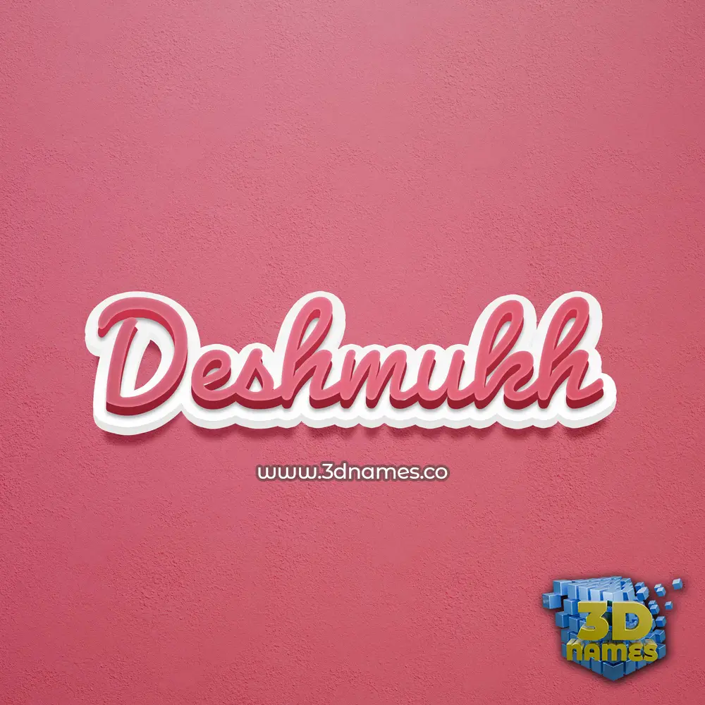 deshmukh in Red Scribble style - 3D name wallpaper