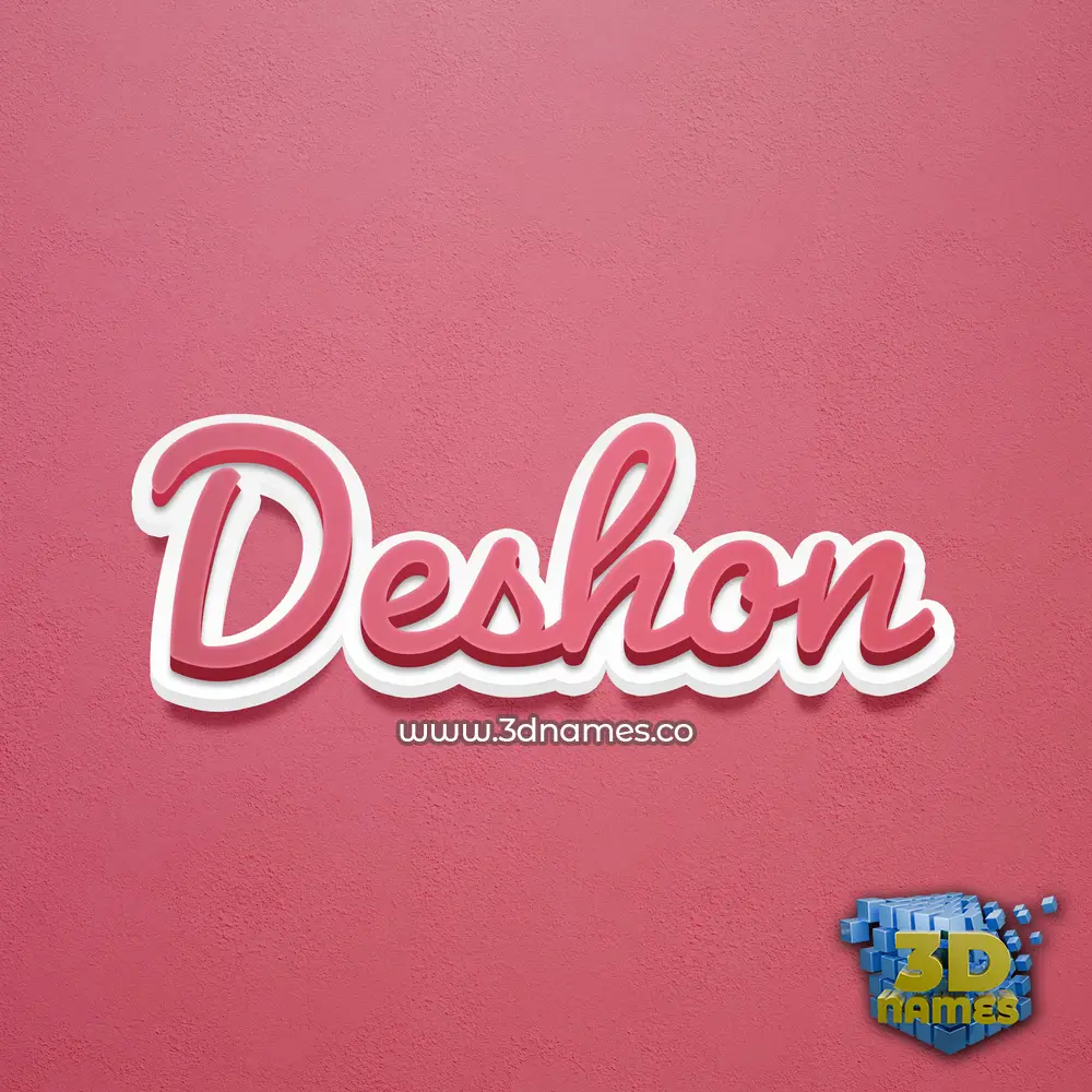 deshon in Red Scribble style - 3D name wallpaper