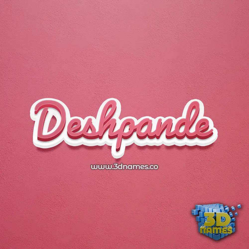 deshpande in Red Scribble style - 3D name wallpaper