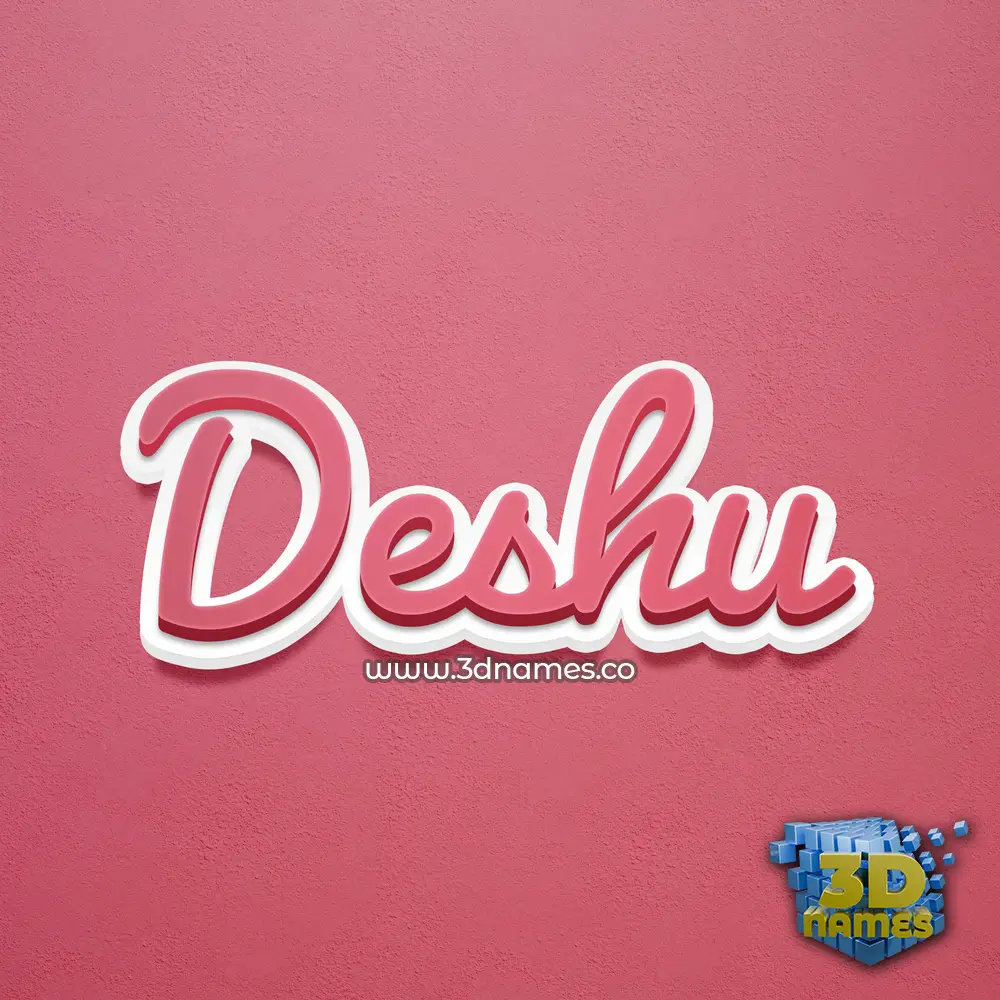 deshu in Red Scribble style - 3D name wallpaper