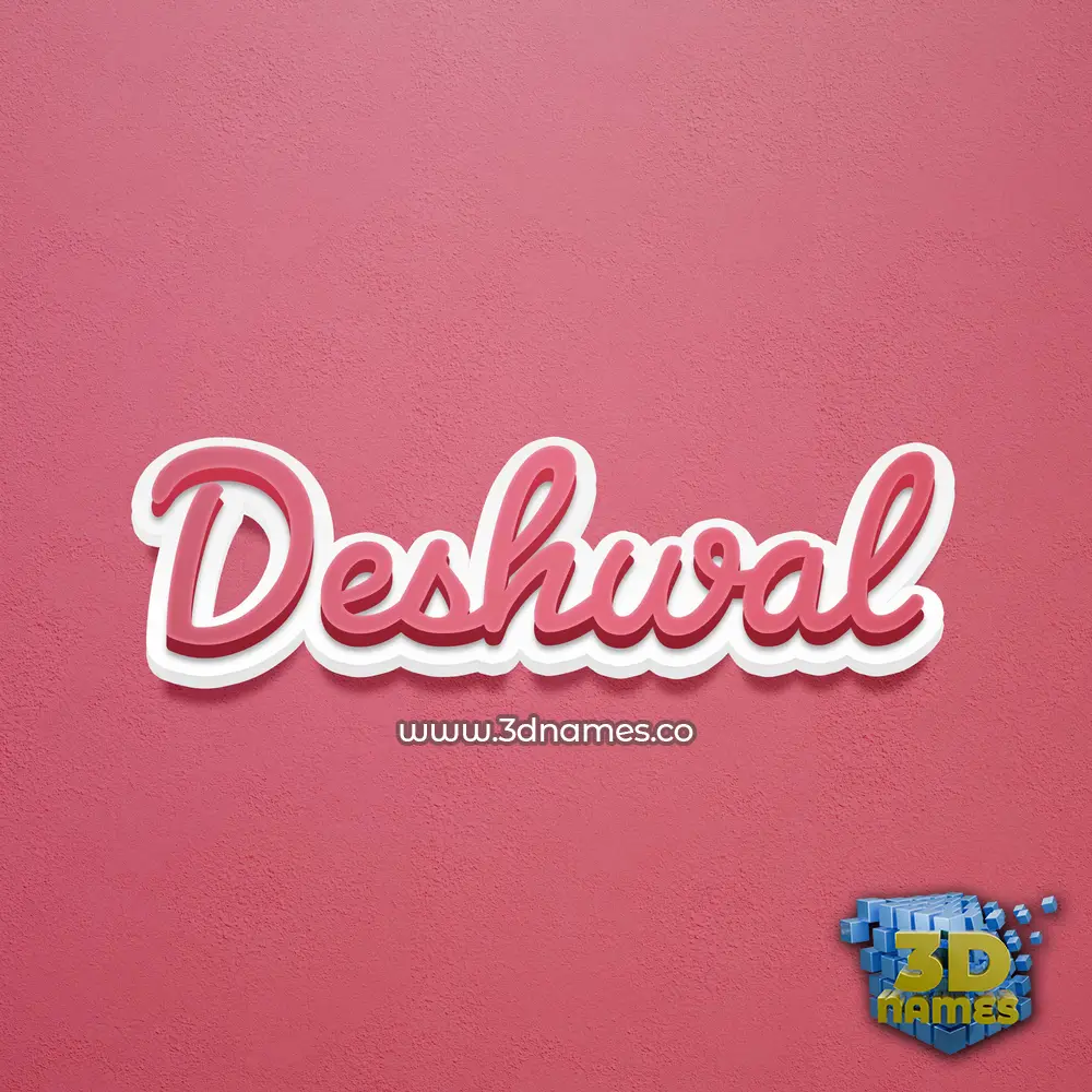 deshwal in Red Scribble style - 3D name wallpaper