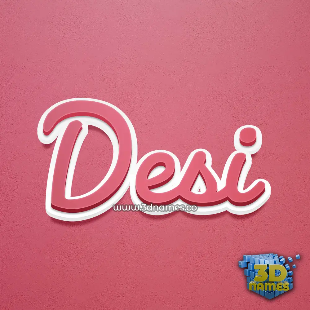 desi in Red Scribble style - 3D name wallpaper