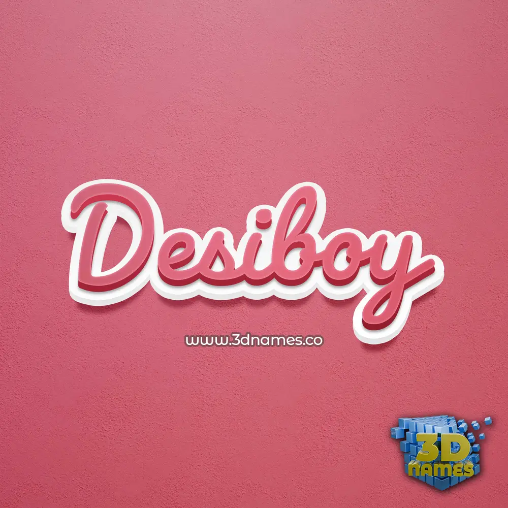 desiboy in Red Scribble style - 3D name wallpaper