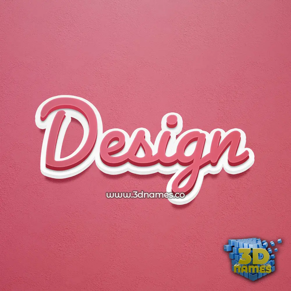 design in Red Scribble style - 3D name wallpaper
