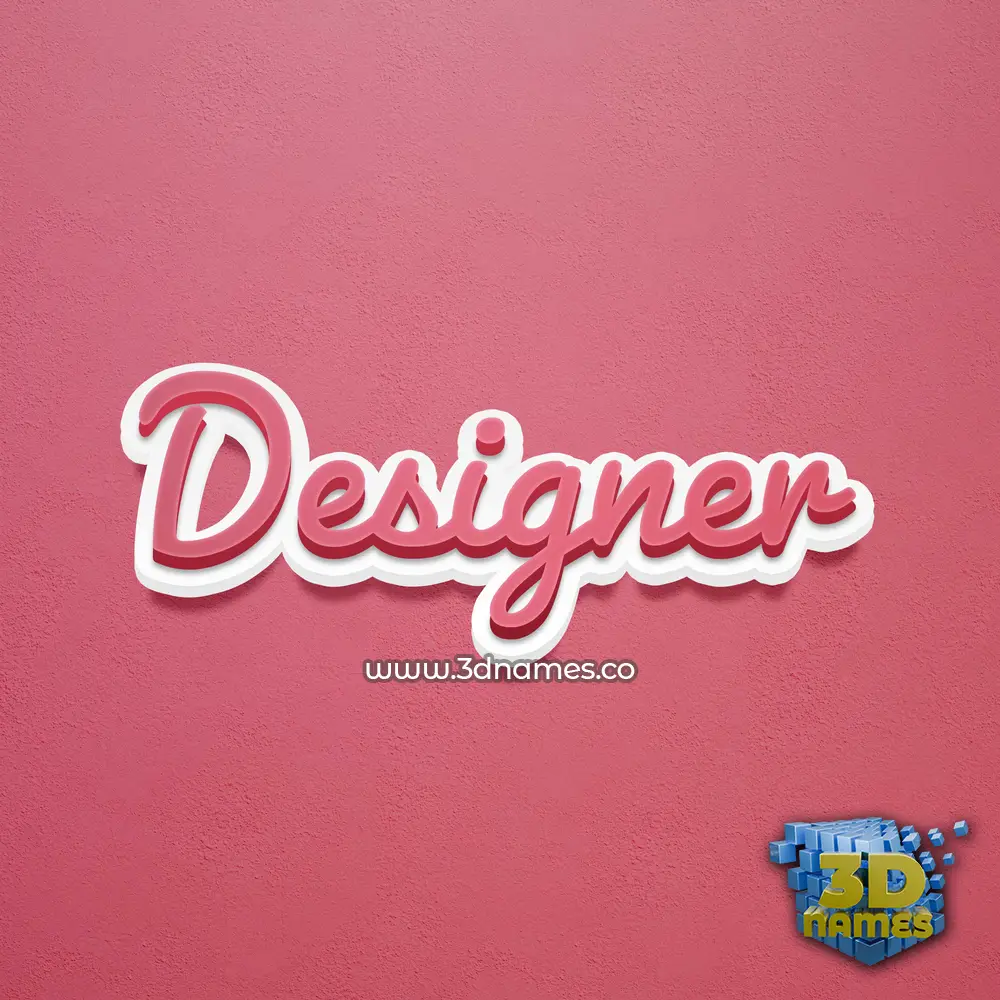designer in Red Scribble style - 3D name wallpaper