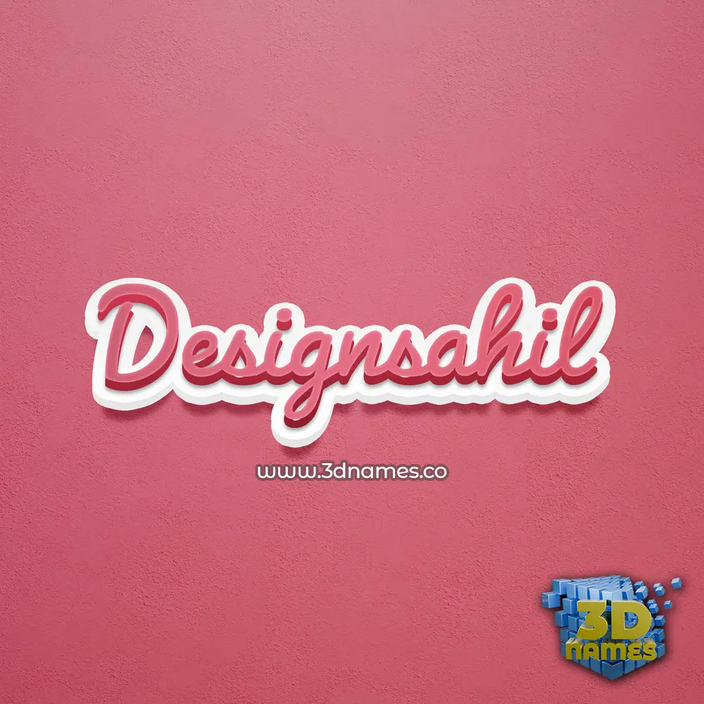 designsahil in Red Scribble style - 3D name wallpaper