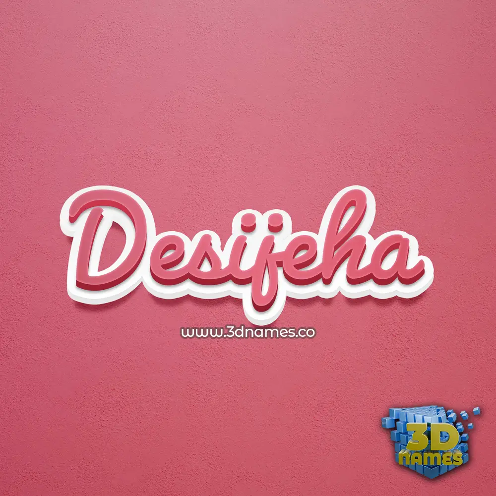 desijeha in Red Scribble style - 3D name wallpaper