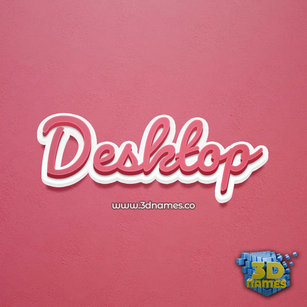 desktop in Red Scribble style - 3D name wallpaper