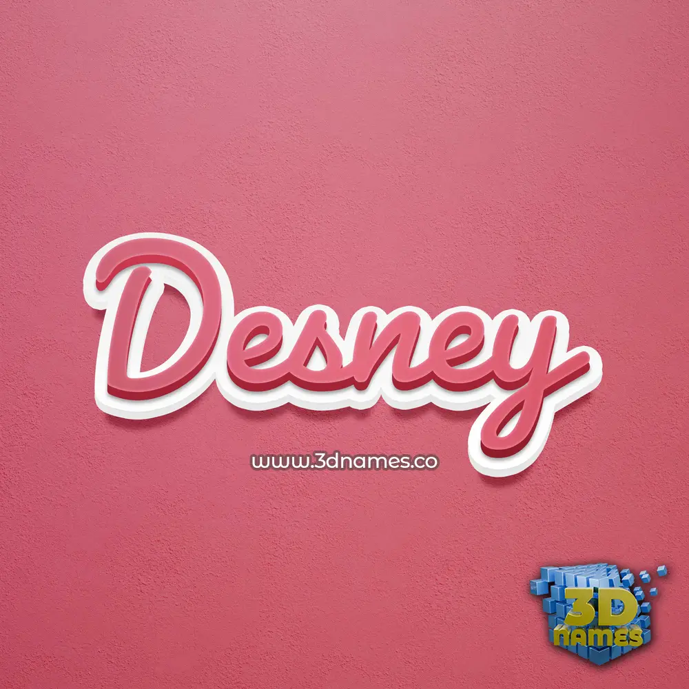 desney in Red Scribble style - 3D name wallpaper