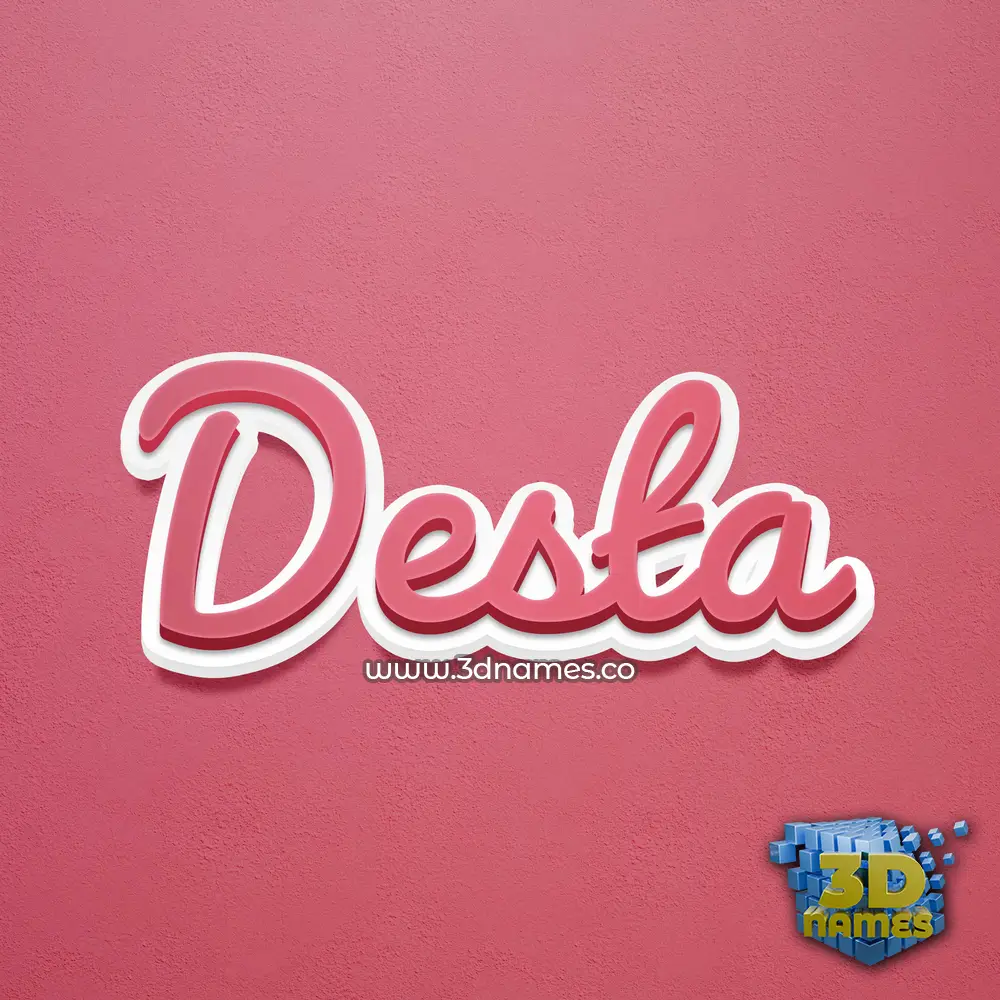 desta in Red Scribble style - 3D name wallpaper