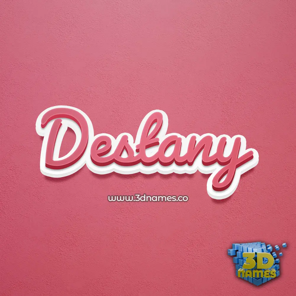 destany in Red Scribble style - 3D name wallpaper